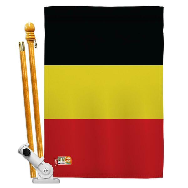 Cosa 28 x 40 in. Belgium Flags of the World Nationality Impressions Decorative Vertical House Flag Set CO4110652